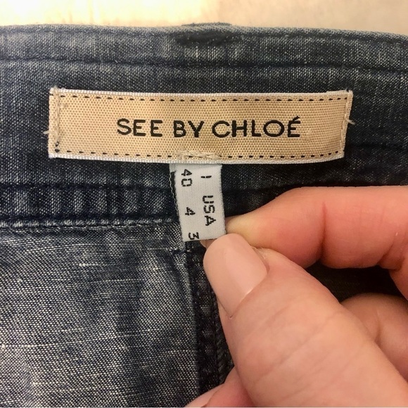 See by Chloé Chambray Denim Skirt Size 4 - Picture 4 of 8